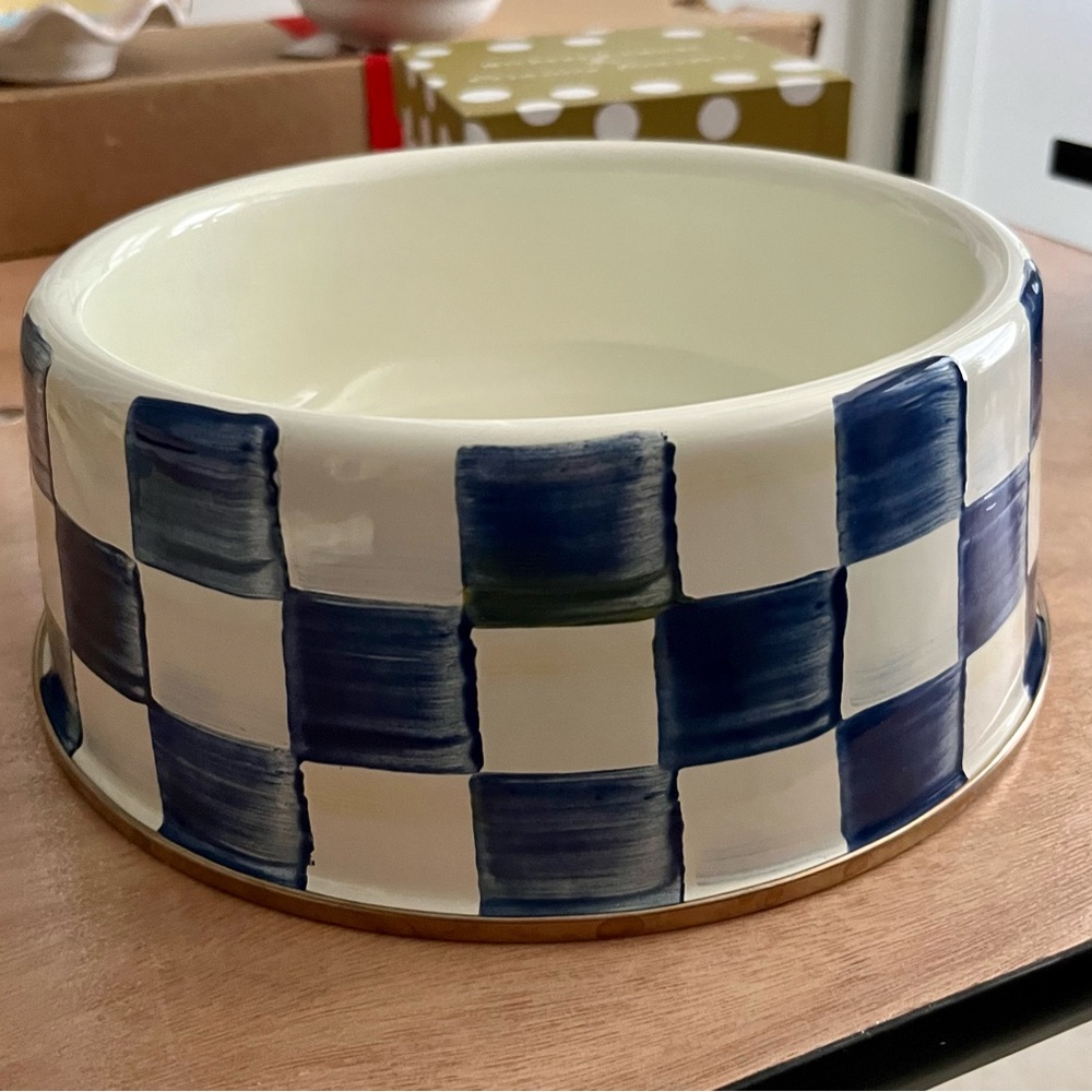 MacKenzie-Childs Royal Check Large Pet Bowl